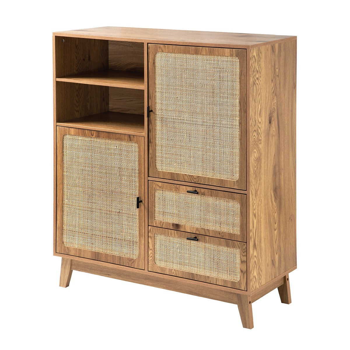 Alia - Buffet Haut 2 Portes/2 Tiroirs - Rotin