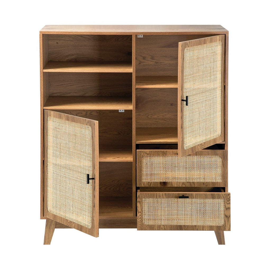 Alia - Buffet Haut 2 Portes/2 Tiroirs - Rotin