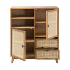 Alia - Buffet Haut 2 Portes/2 Tiroirs - Rotin