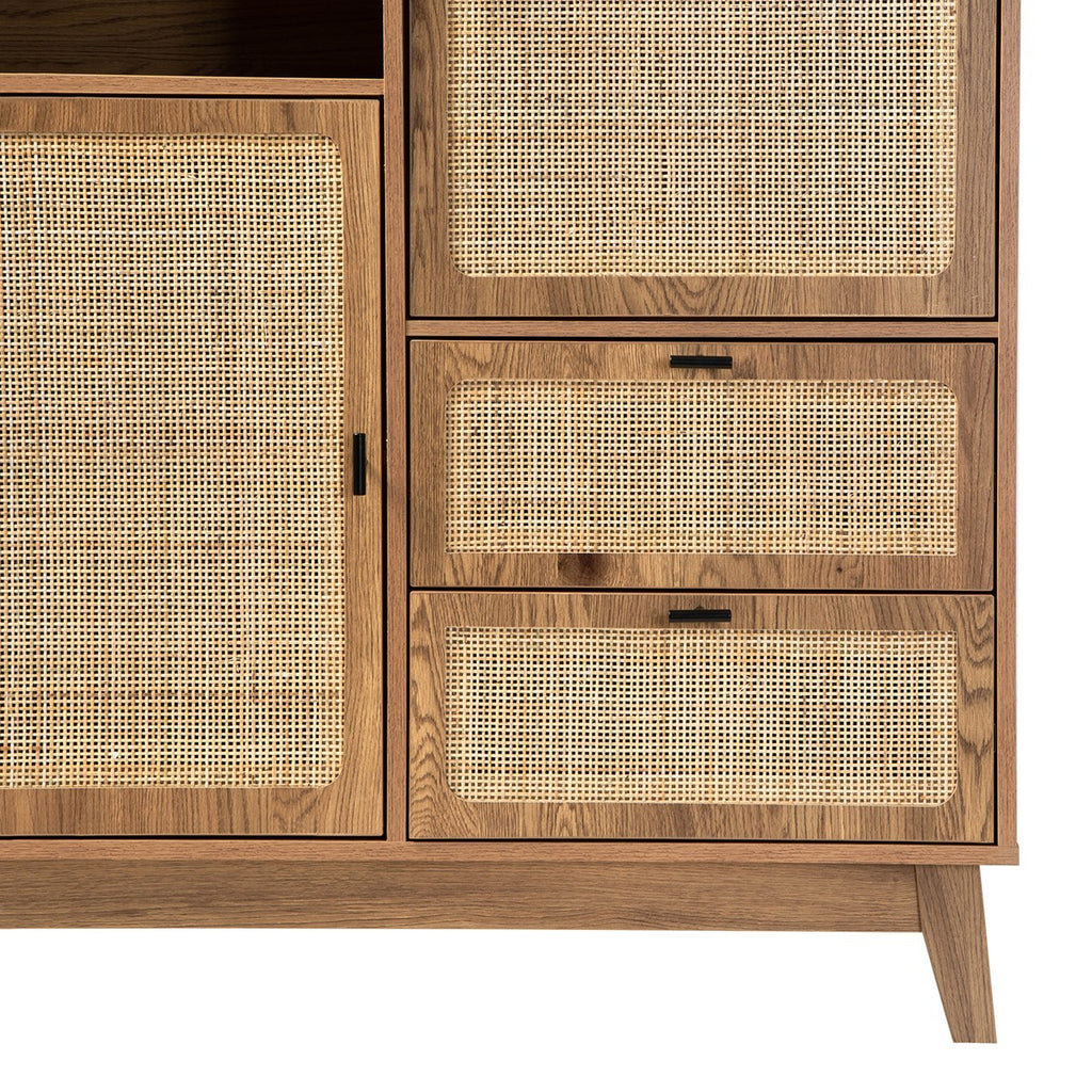 Alia - Buffet Haut 2 Portes/2 Tiroirs - Rotin