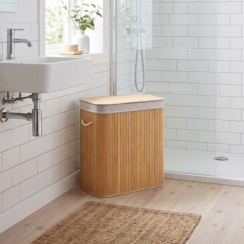 Ysa - 3-Compartment Laundry Basket - Bamboo