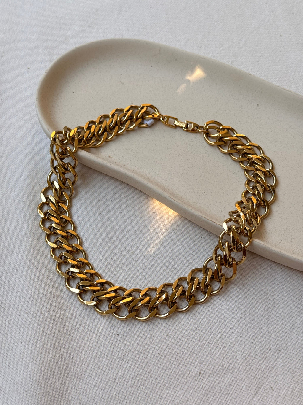 Collier Napier Vintage - Maille Double Dorée