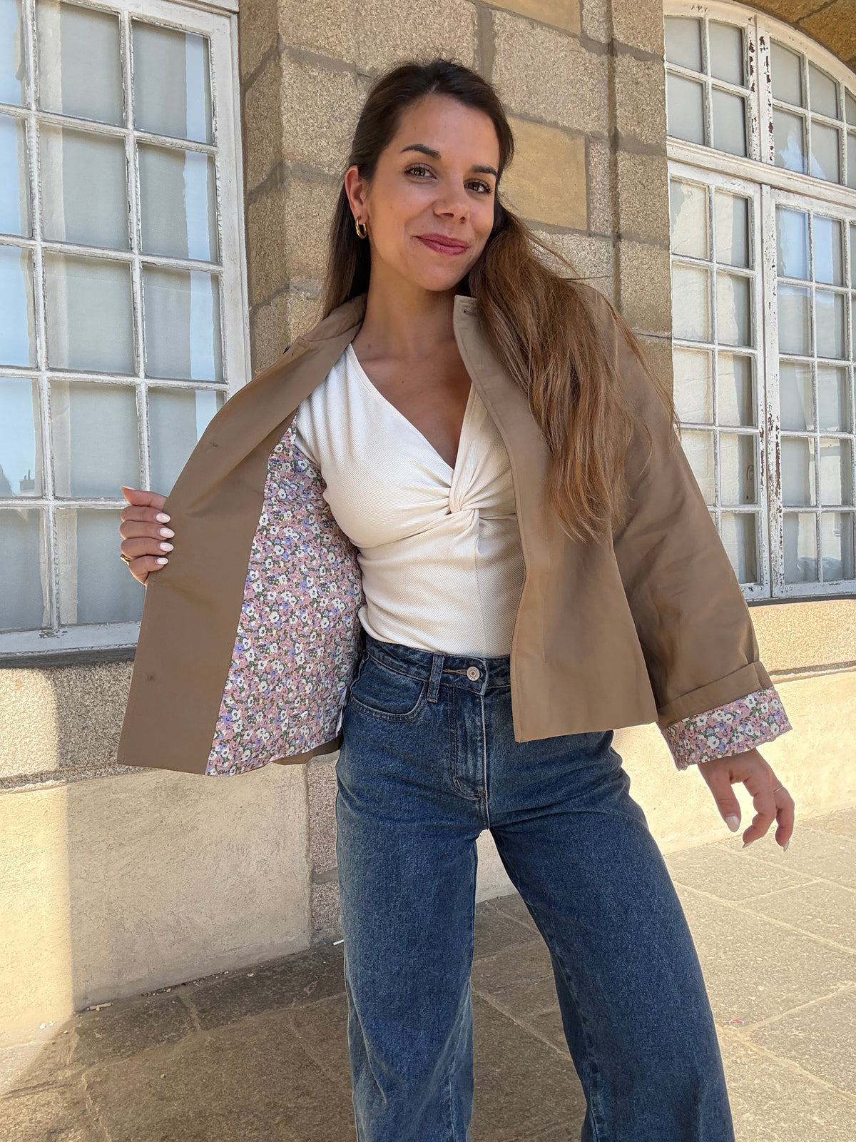Chaqueta trench Edith de algodón Liberty camel