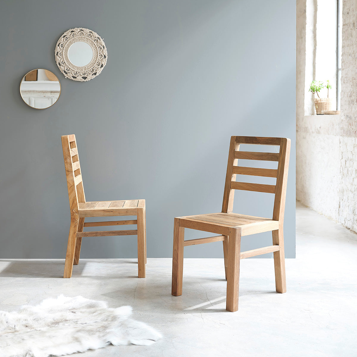 Cargo - Set di 2 sedie - Teak massello riciclato - Naturale