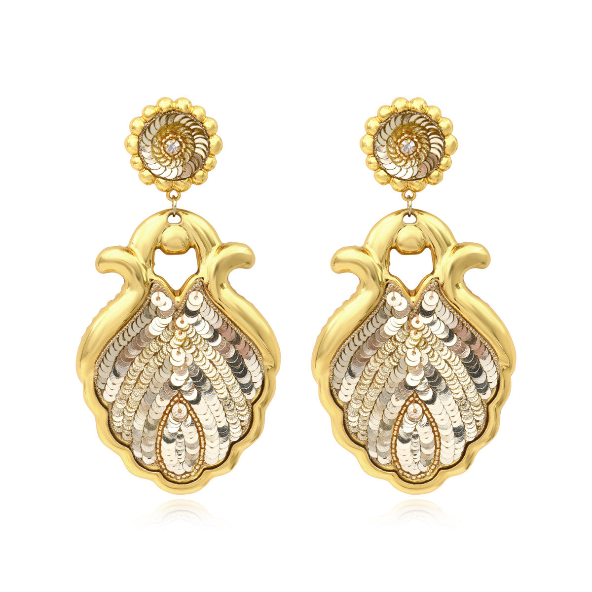 Angèle Large Clip-On Earrings - Gold