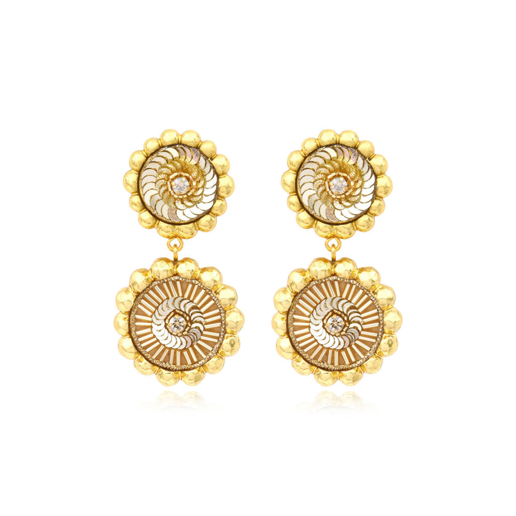 Angèle Round Clip-On Earrings - Gold