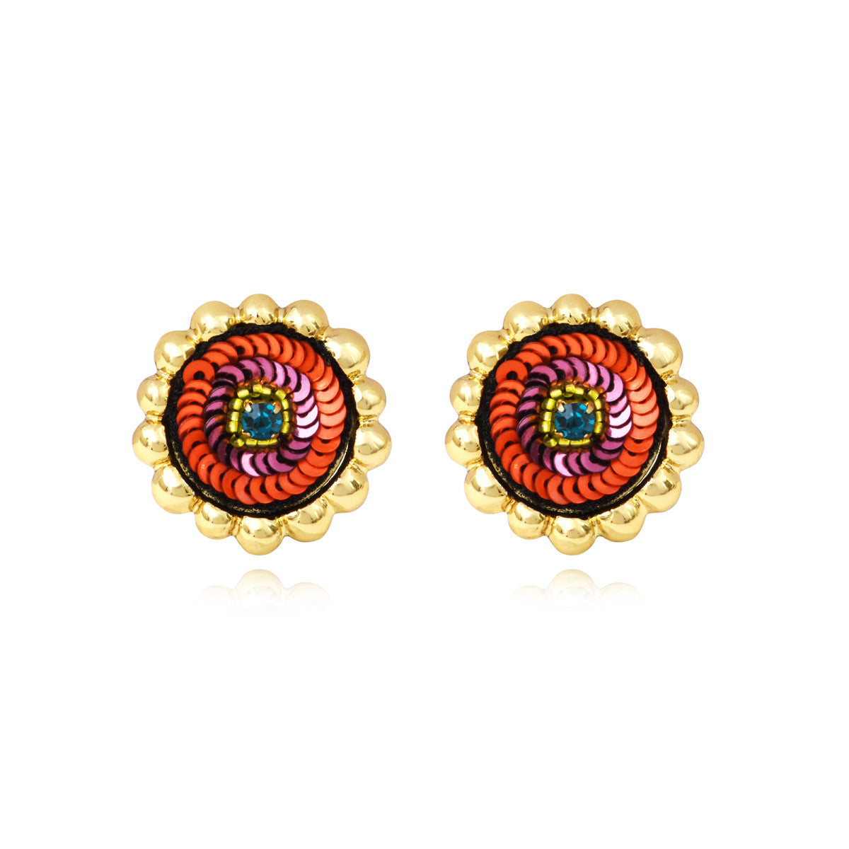 Angèle Stud Earrings for Pierced Ears - Orange