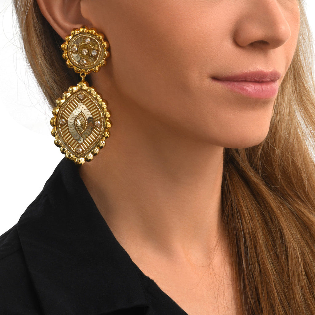 Angèle Clip-On Earrings - Gold