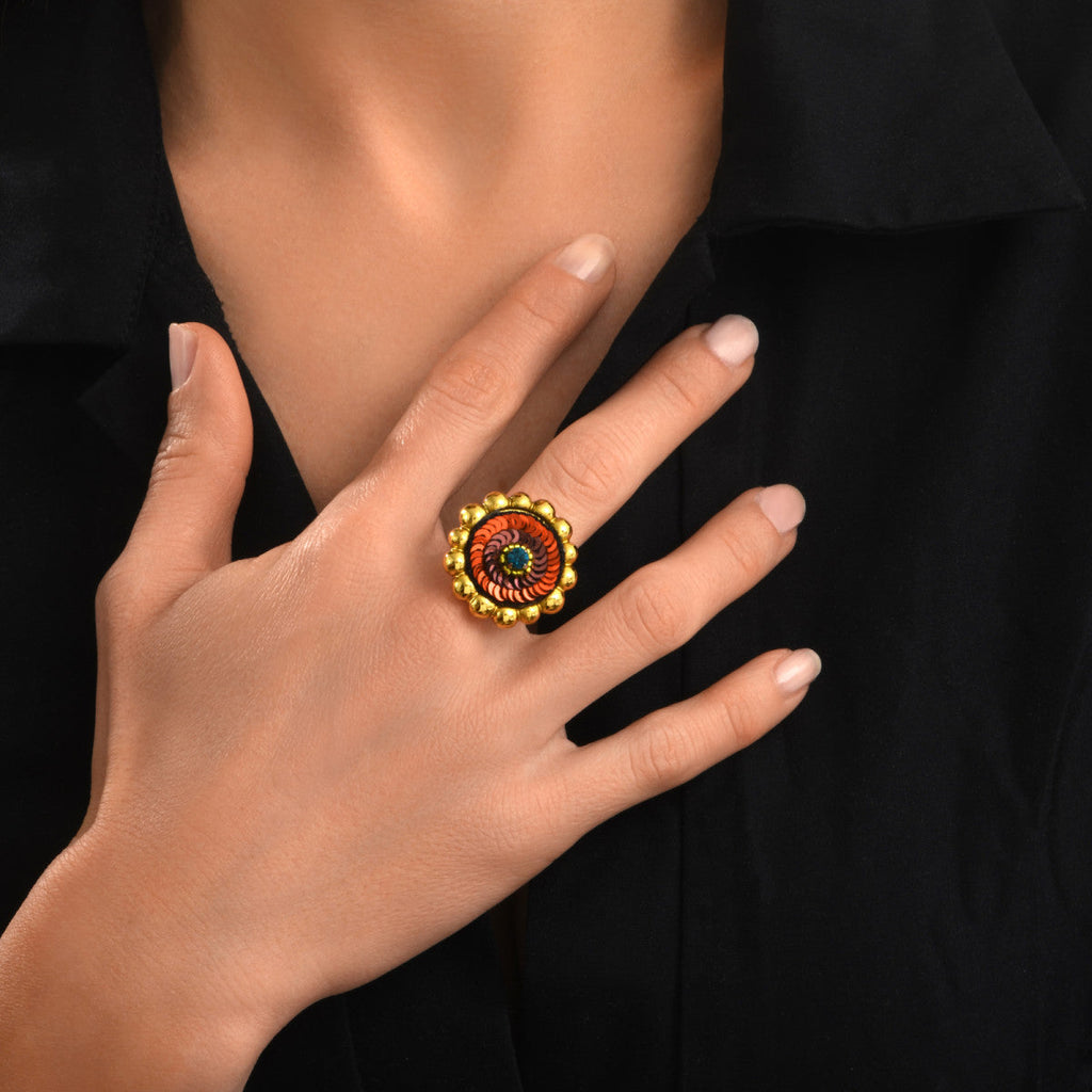 Anillo Redondo Angèle - Naranja