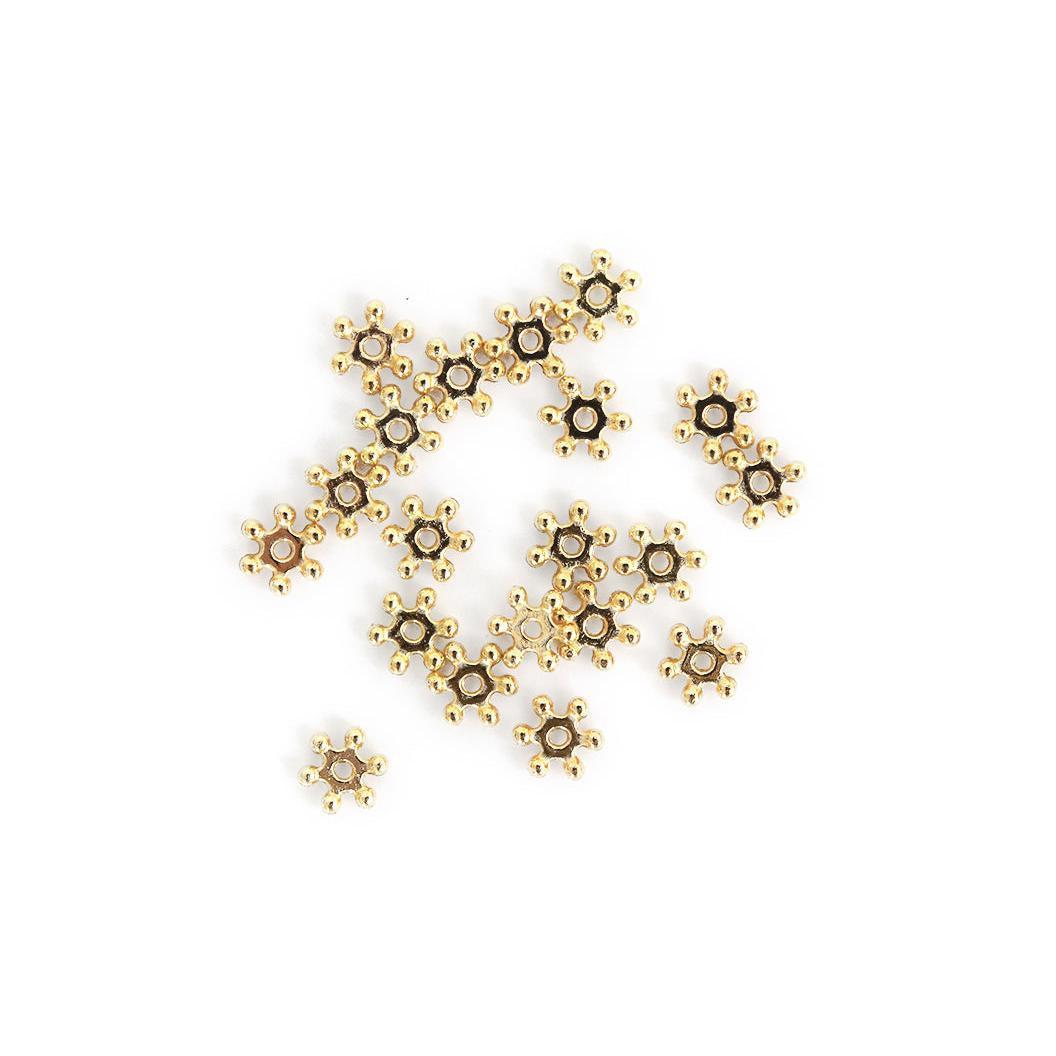 Box of 20 Heishi Spacer Beads - Golden Flower 6X2Mm