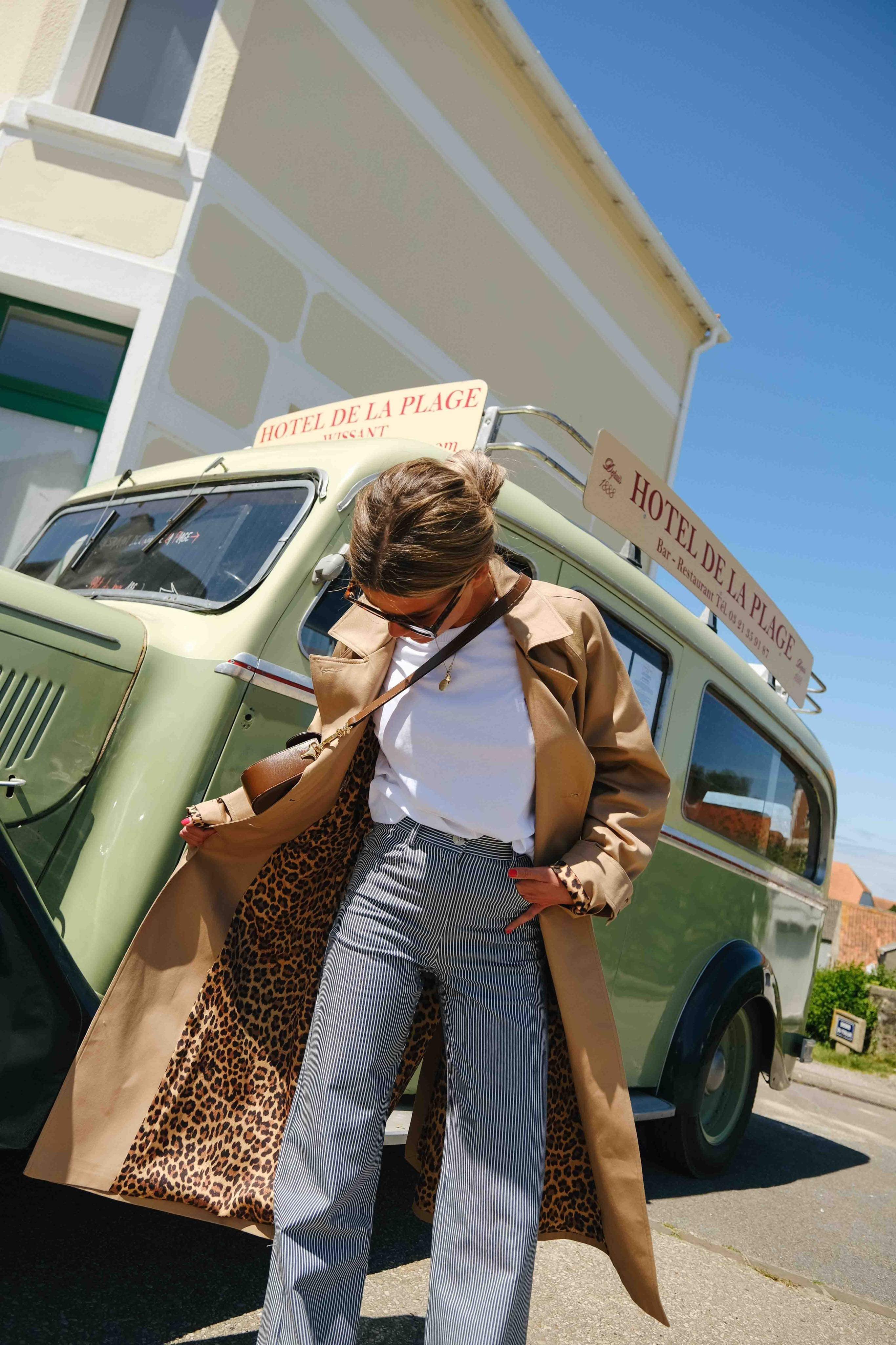 Paul Leopard beige trench coat 