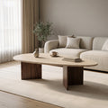 Flap - Coffee Table - Travertine/Milano Walnut