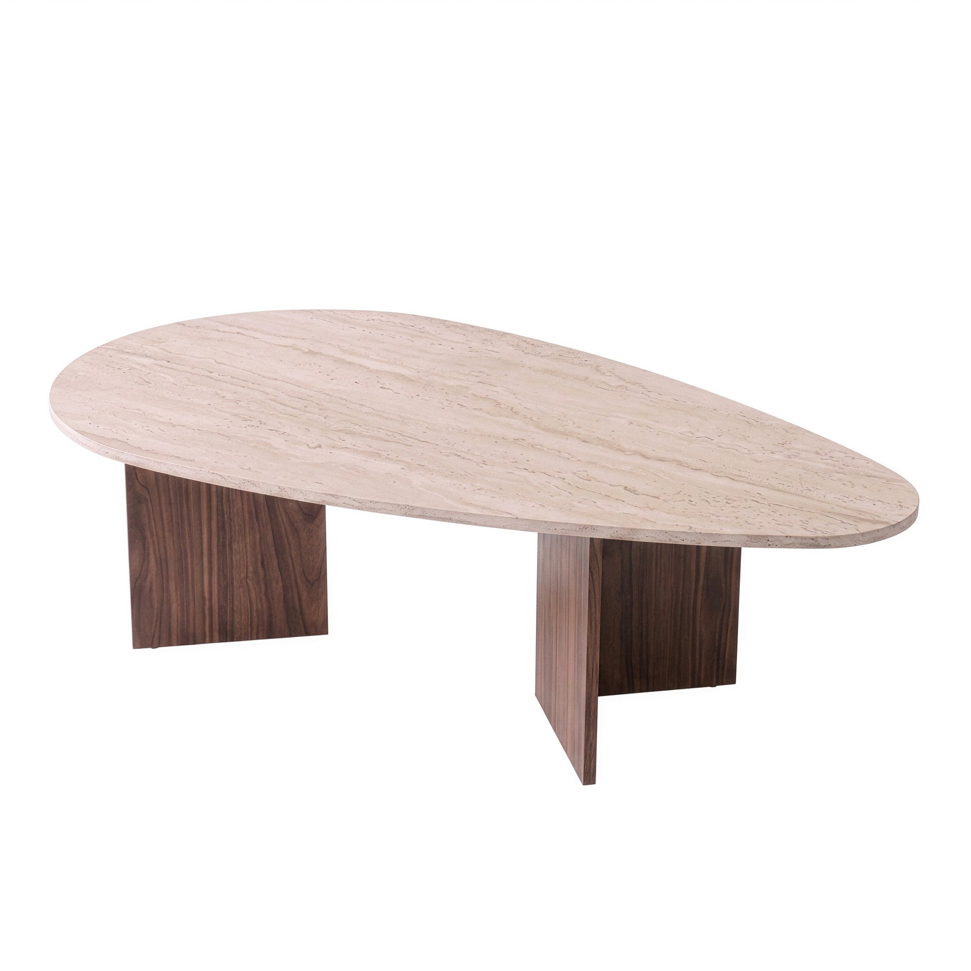 Flap - Coffee Table - Travertine/Milano Walnut