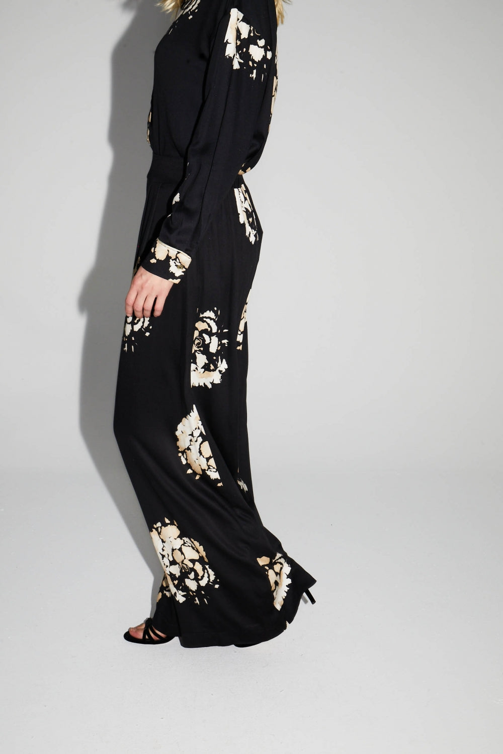 Pantalon Print Maxi Beige Flower