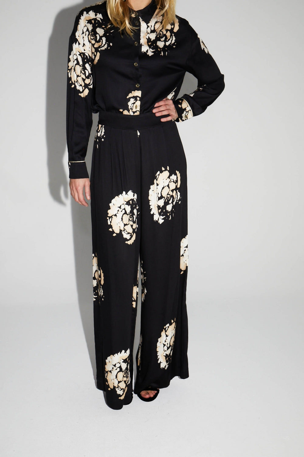 Pantalon Print Maxi Beige Flower