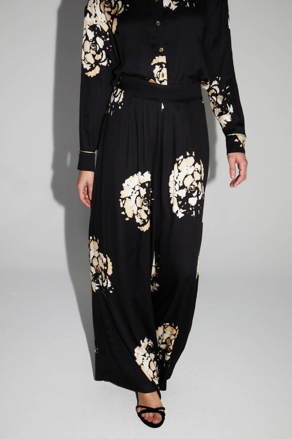 Pantalon Print Maxi Beige Flower