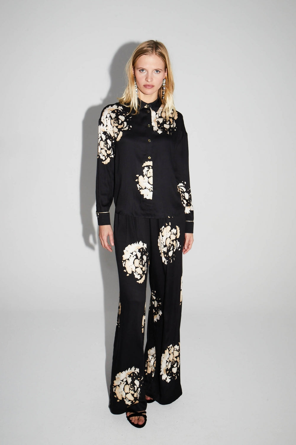Pantalon Print Maxi Beige Flower
