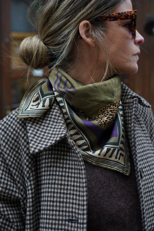 Georgia Scarf Khaki Pattern