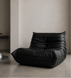 Black Leather Togo Lounge Chair