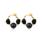 Pendientes De Aro Loulou – Negro Y Dorado