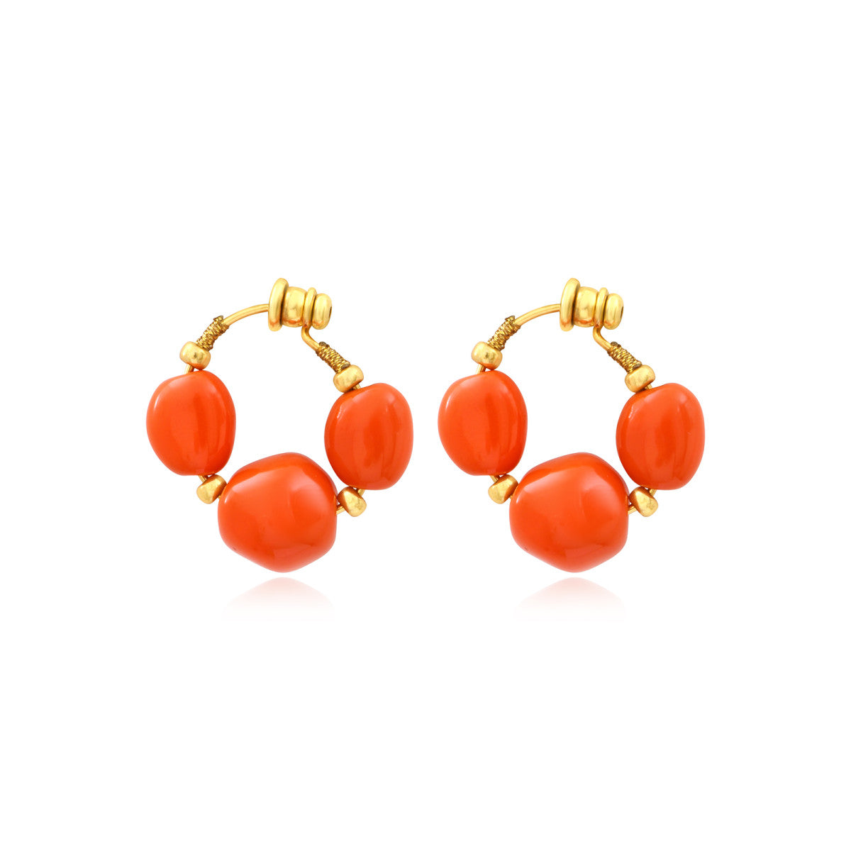 Orecchini a Cerchio Loulou – Arancione e Oro