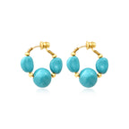 Pendientes Aros Loulou – Turquesa y Oro