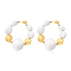 Orecchini a cerchio larghi Loulou – Oro e bianco
