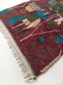 Tapis Berbère Azilal - Écru À Motifs Colorés