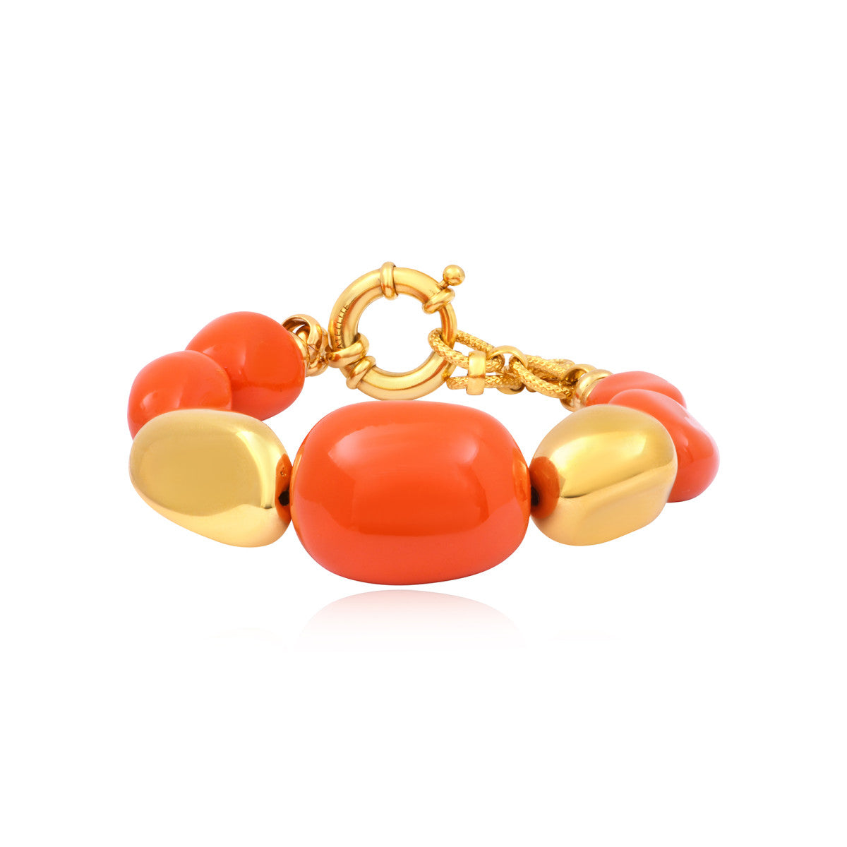 Pulsera Ajustable Loulou – Naranja Y Oro
