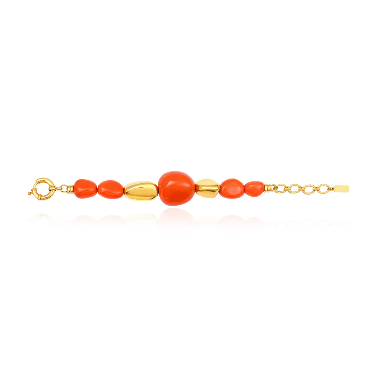 Pulsera Ajustable Loulou – Naranja Y Oro
