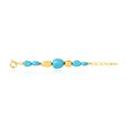 Loulou Adjustable Bracelet – Turquoise and Gold