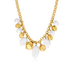 Loulou Chunky Link Chain Necklace – Gold and White