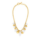 Loulou Chunky Link Chain Necklace – Gold and White