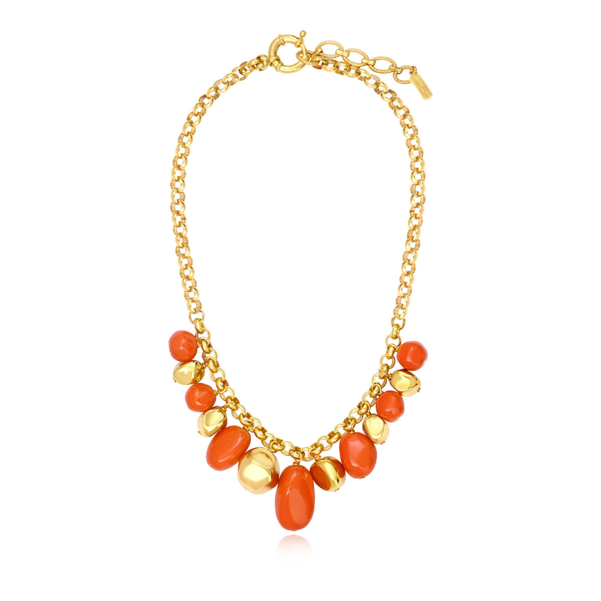 Collier Chaîne À Larges Maillons Loulou – Orange Et Or