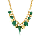 Loulou Wide-Link Chain Necklace – Green and Gold
