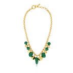 Loulou Wide-Link Chain Necklace – Green and Gold