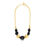 Collar Cadena Corto Loulou – Negro Y Oro