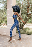 Legging Fleur Chakra Bleu Et Blanc
