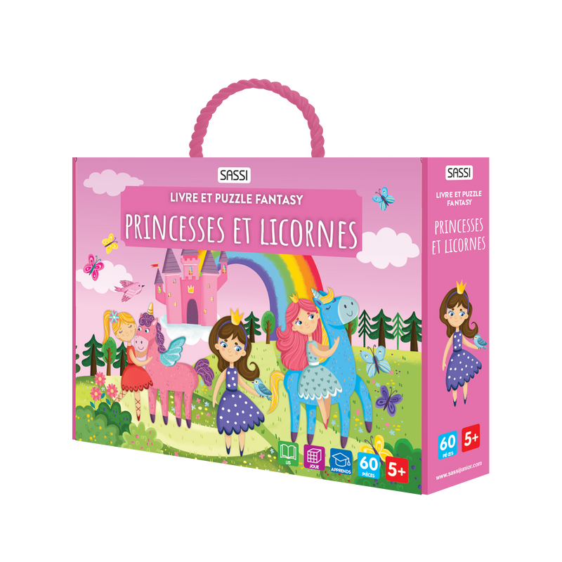 Livre Et Puzzle Fantasy - Princesses Et Licornes