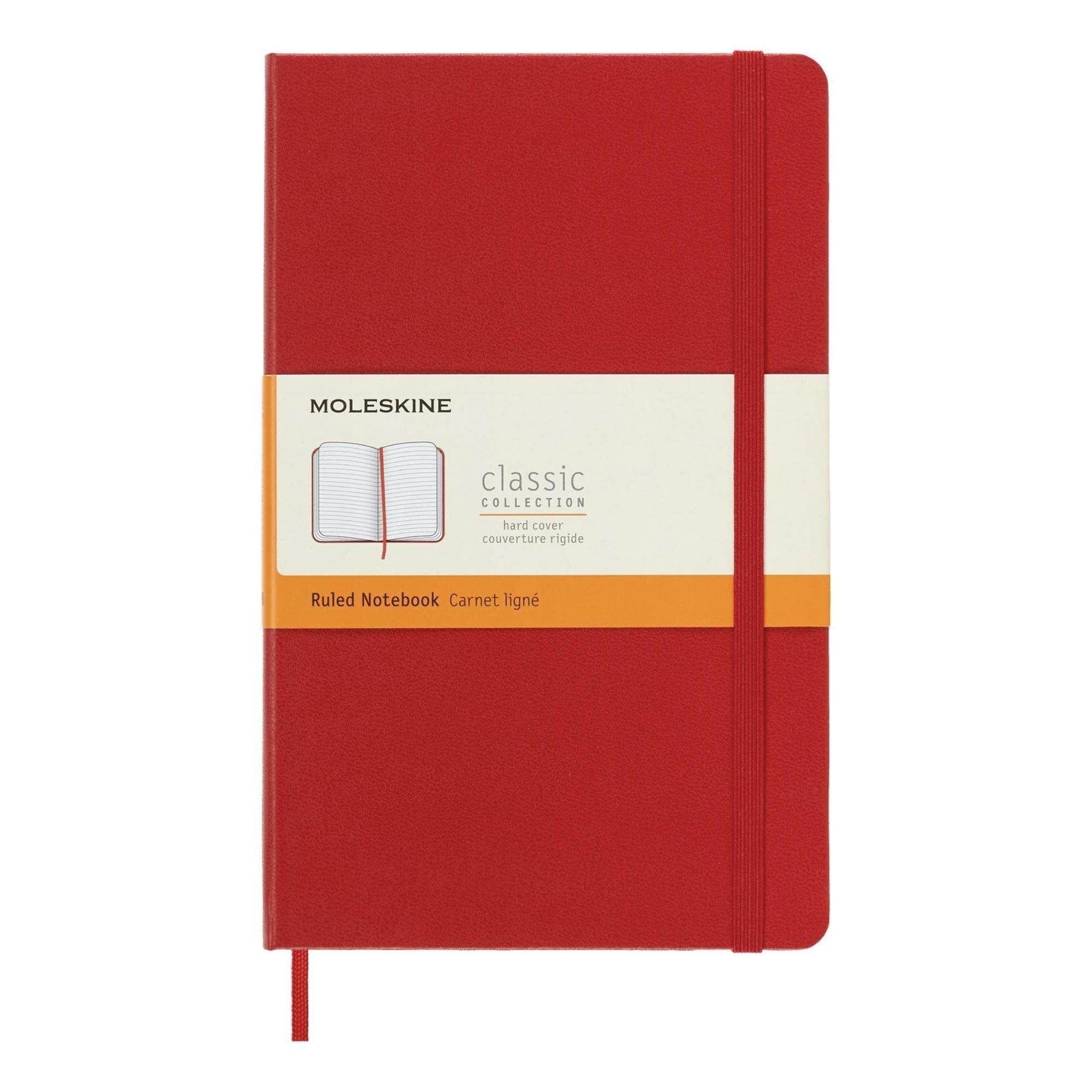 Carnet Classique Large 13X21 - Pages Lignées - Rouge Écarlate