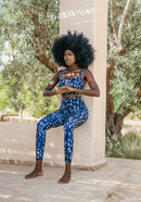Legging Fleur Chakra Bleu Et Blanc