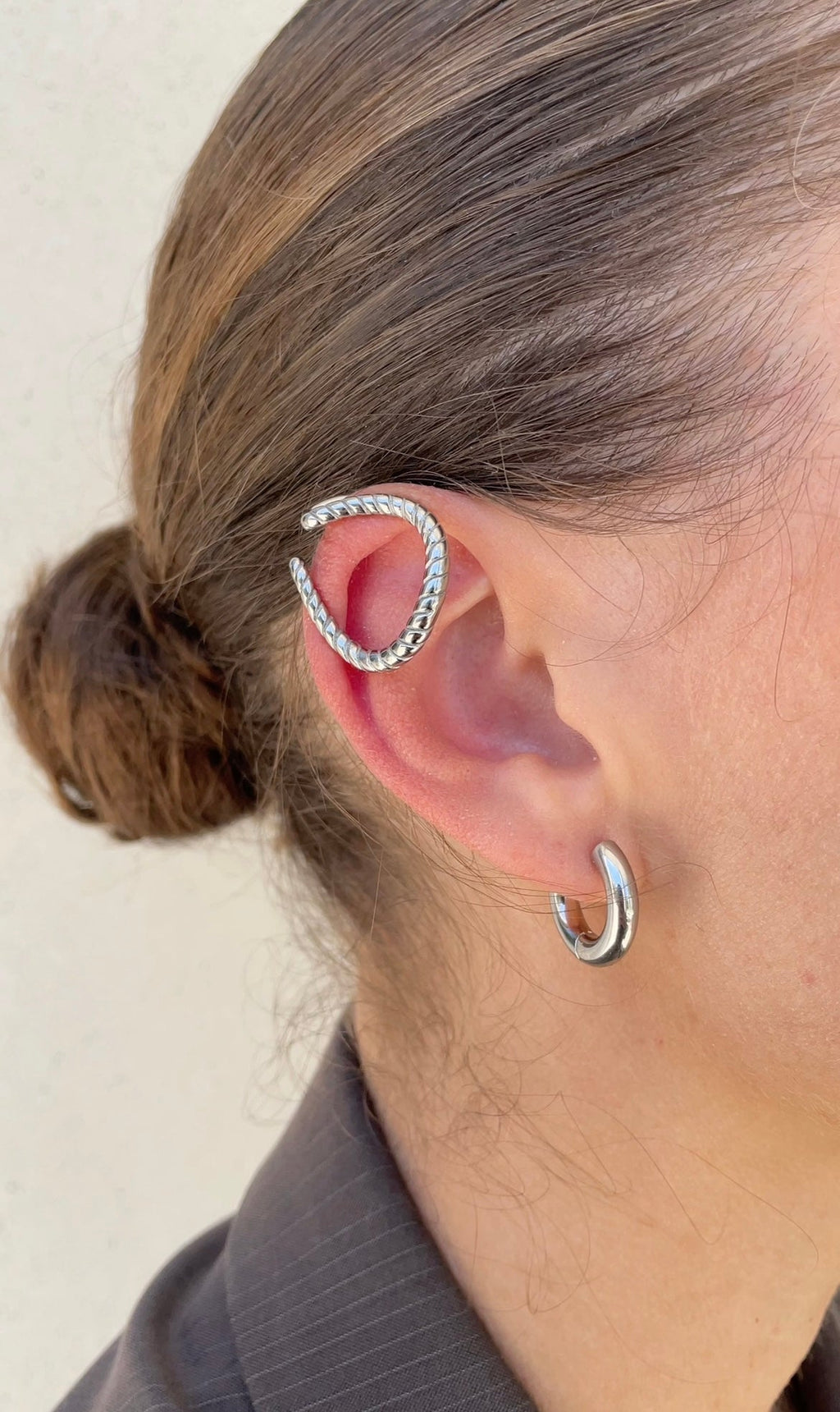 Ear cuff a righe