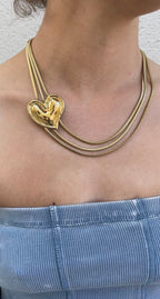 Collar de tres cadenas de serpiente