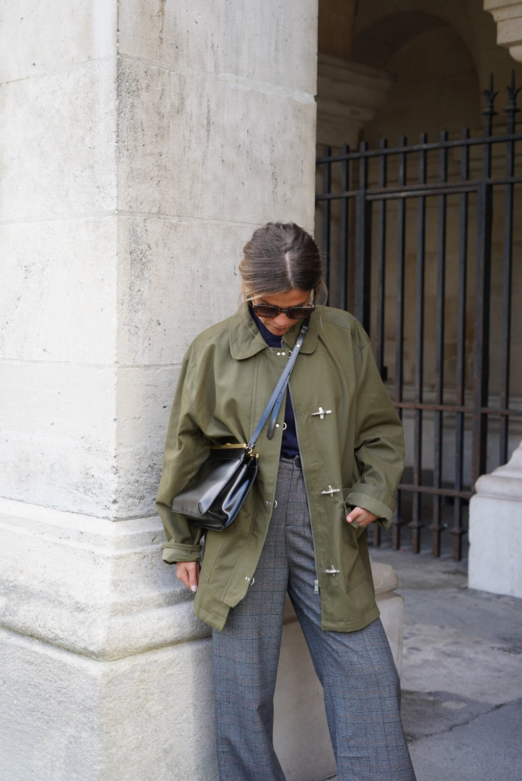 Agathe Khaki Mid-Length Jacket
