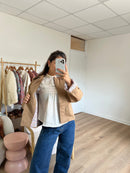 Edith Trench Jacket In Liberty Camel Cotton