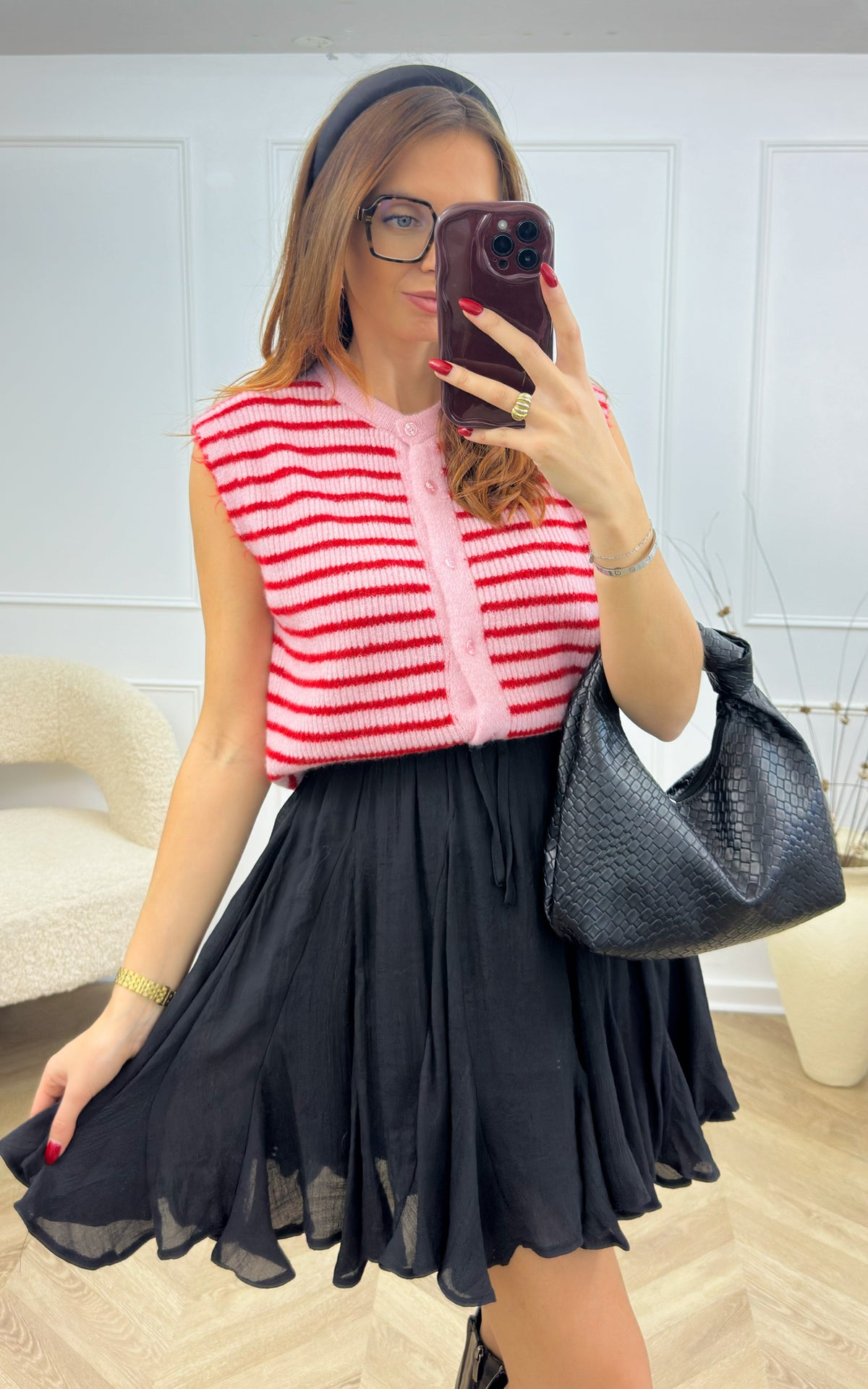 Gilet Sohannis - Rosso E Rosa