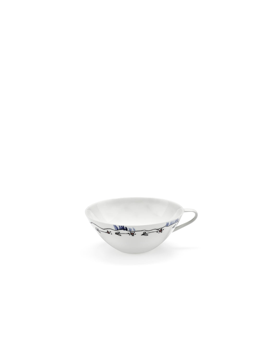 Midnight Flowers - Lot De 2 Tasses À Café Basses - Porcelaine Bone China - Anemone Milk