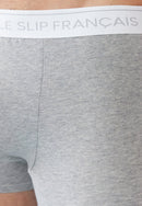 Lot De 3 Boxers Noir, Bleu Marine Et Gris En Coton - Boxers Noir Bleu Marine Gris Chiné