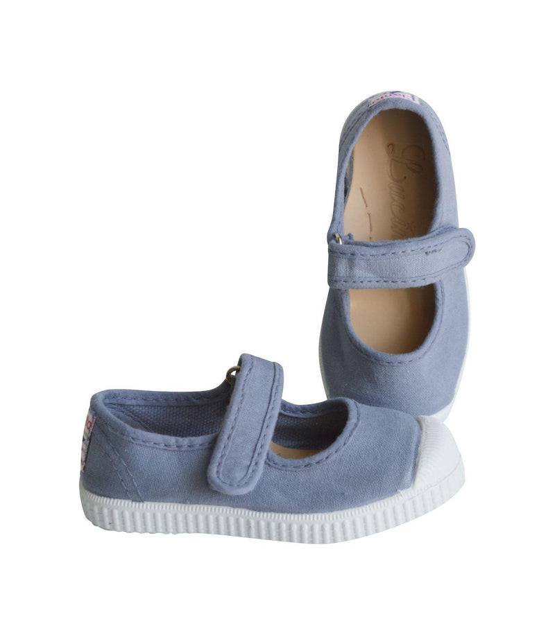Chaussures En Toiles Ballerines Babies Scratch - Ciel Jean - Fille