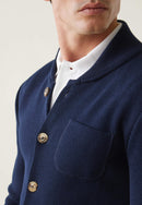 Cardigan Homme En Maille Bleu Marine - Eloi Marine